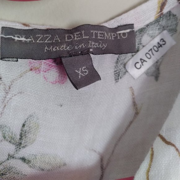 Pretty Piazza Del Tempio Italy, Floral Linen Jumpsuit Size XS - Picture 3 of 11